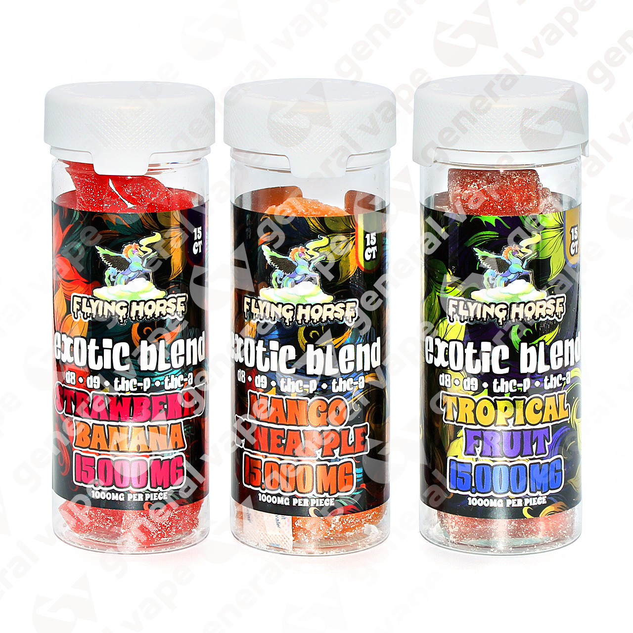 Flying Horse Exotic Blend 15000mg Gummies 15ct Questions & Answers