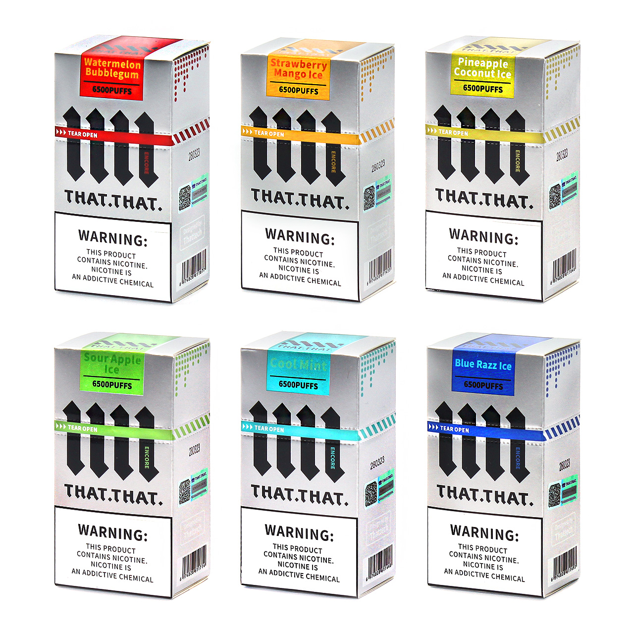 What flavors are available for the That.That Encore 6500 Disposable Vape?