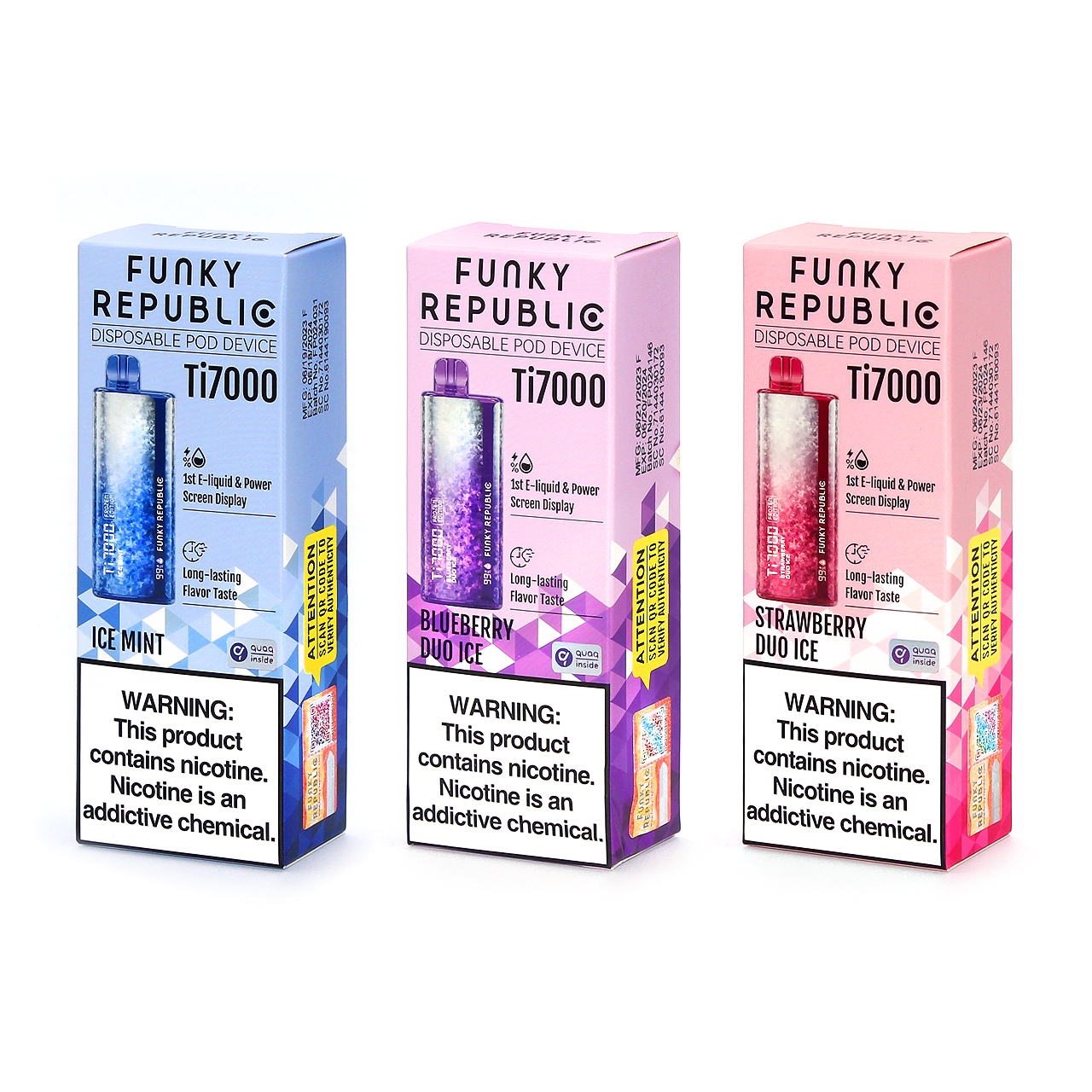 Can the Funky Republic Ti7000 Frozen Edition Disposable Vape be recharged or refilled?